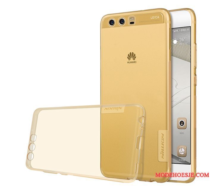 Hoesje Huawei P10 Zakken Doorzichtig Goud, Hoes Huawei P10 Siliconen Telefoon