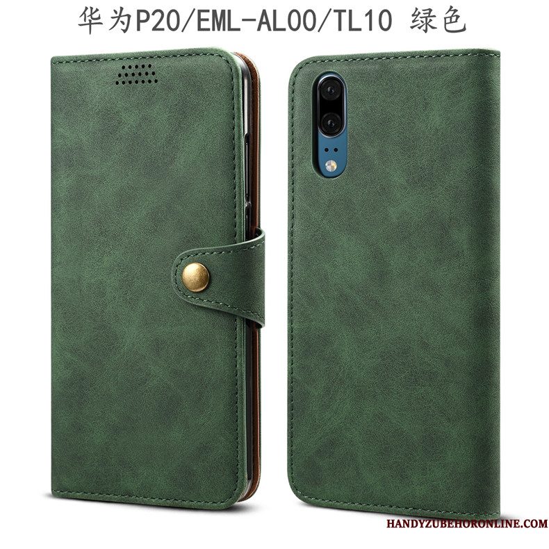 Hoesje Huawei P20 Bescherming Anti-falltelefoon, Hoes Huawei P20 Zakken Groen