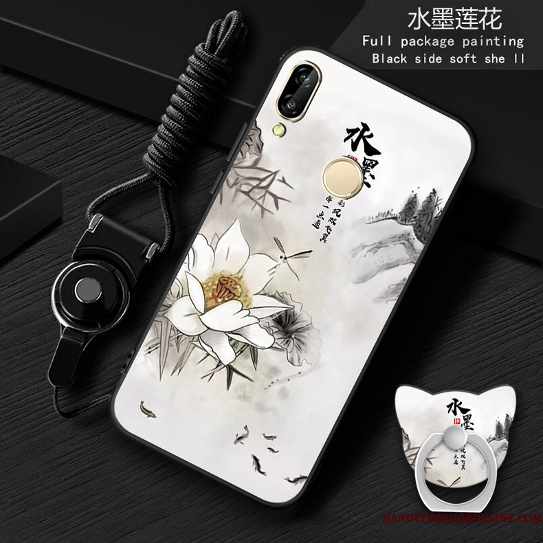 Hoesje Huawei P20 Lite Scheppend Hangertelefoon, Hoes Huawei P20 Lite Bescherming Blauw Anti-fall