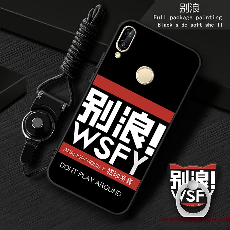 Hoesje Huawei P20 Lite Scheppend Hangertelefoon, Hoes Huawei P20 Lite Bescherming Blauw Anti-fall