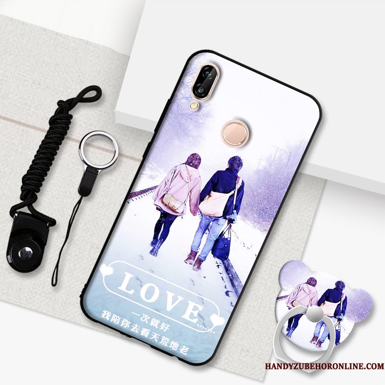 Hoesje Huawei P20 Lite Schrobben Roze, Hoes Huawei P20 Lite Telefoon