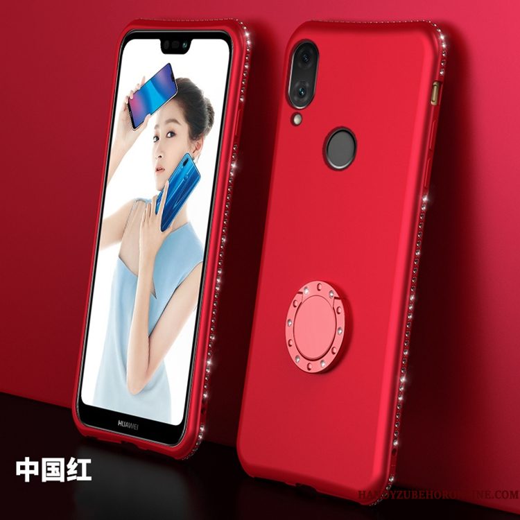 Hoesje Huawei P20 Lite Siliconen Jeugd Hanger, Hoes Huawei P20 Lite Bescherming Rood Anti-fall