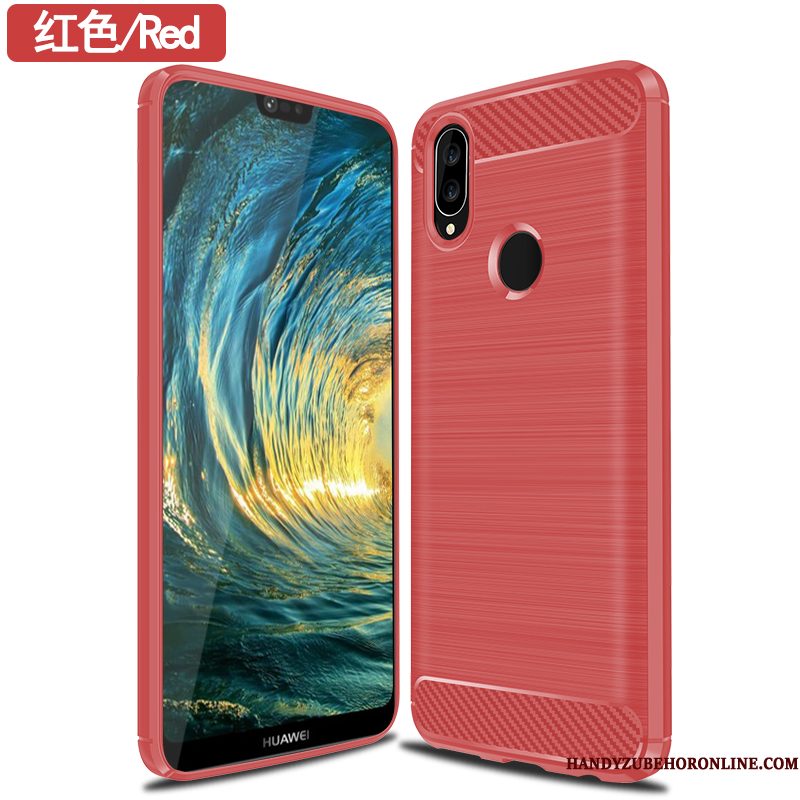 Hoesje Huawei P20 Lite Zacht Anti-fall Zijde, Hoes Huawei P20 Lite Bescherming Fiber Groen