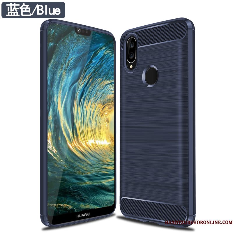 Hoesje Huawei P20 Lite Zacht Anti-fall Zijde, Hoes Huawei P20 Lite Bescherming Fiber Groen