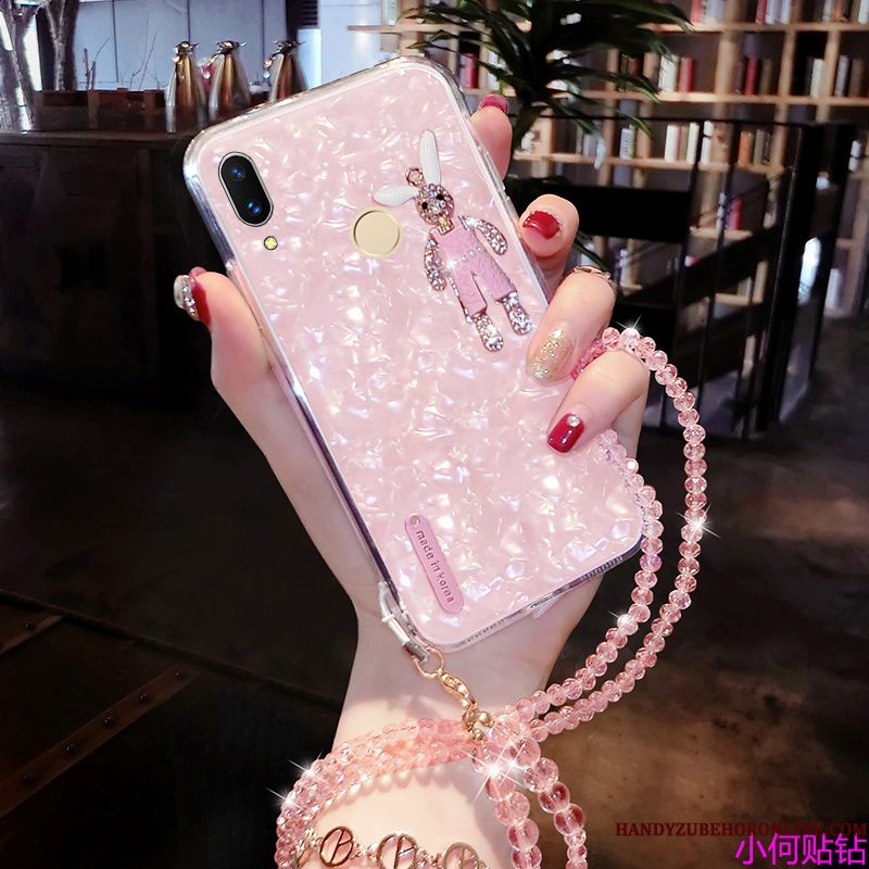 Hoesje Huawei P20 Lite Zacht Telefoon Patroon, Hoes Huawei P20 Lite Strass Hanger Kraal Ketting