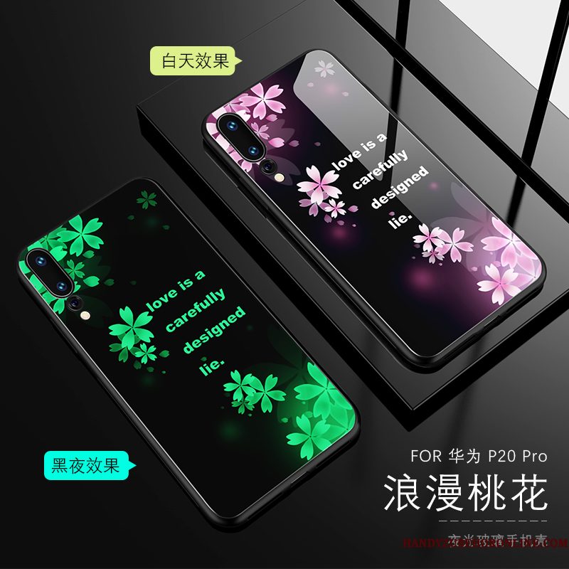 Hoesje Huawei P20 Pro Bescherming Lichtende Anti-fall, Hoes Huawei P20 Pro Zakken Glas Lovers