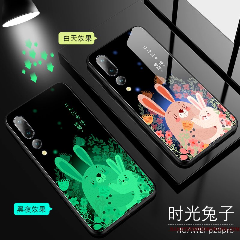 Hoesje Huawei P20 Pro Bescherming Lichtende Anti-fall, Hoes Huawei P20 Pro Zakken Glas Lovers