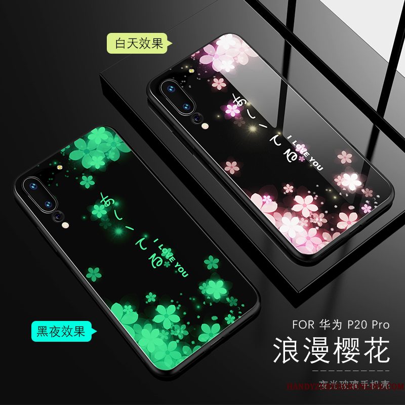 Hoesje Huawei P20 Pro Bescherming Lichtende Anti-fall, Hoes Huawei P20 Pro Zakken Glas Lovers