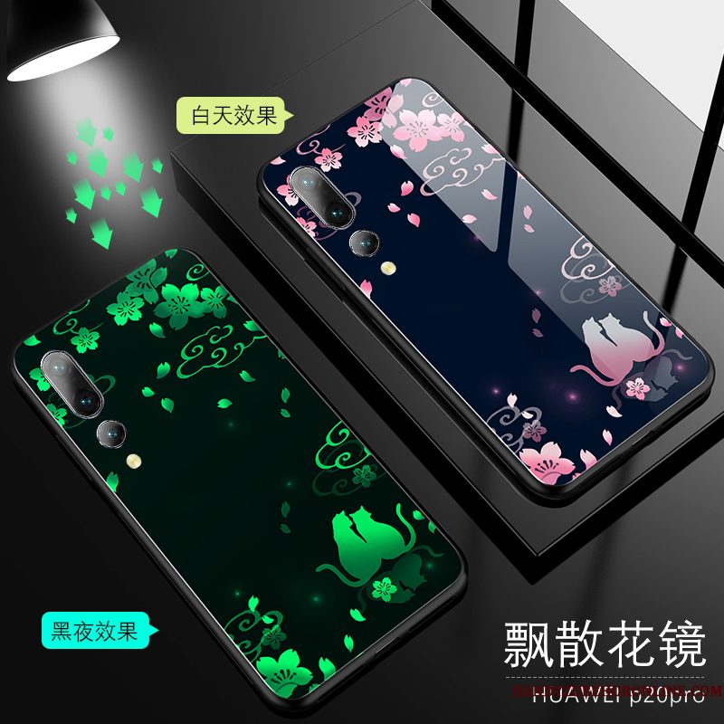 Hoesje Huawei P20 Pro Bescherming Lichtende Anti-fall, Hoes Huawei P20 Pro Zakken Glas Lovers