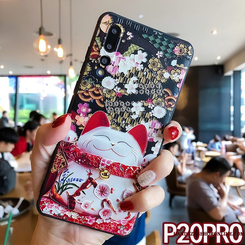 Hoesje Huawei P20 Pro Bescherming Lovers Trend, Hoes Huawei P20 Pro Reliëf Anti-fall Rood