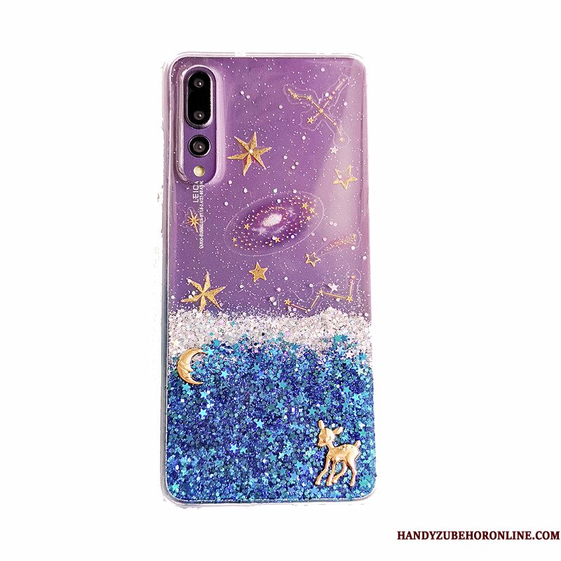 Hoesje Huawei P20 Pro Siliconen Zeemleertelefoon, Hoes Huawei P20 Pro Zakken Planeet Mooie