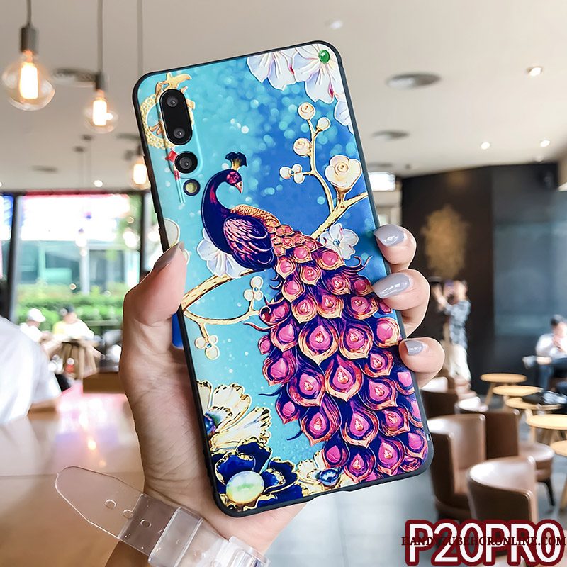 Hoesje Huawei P20 Pro Zacht Telefoon Anti-fall, Hoes Huawei P20 Pro Bescherming Pauwen Dun