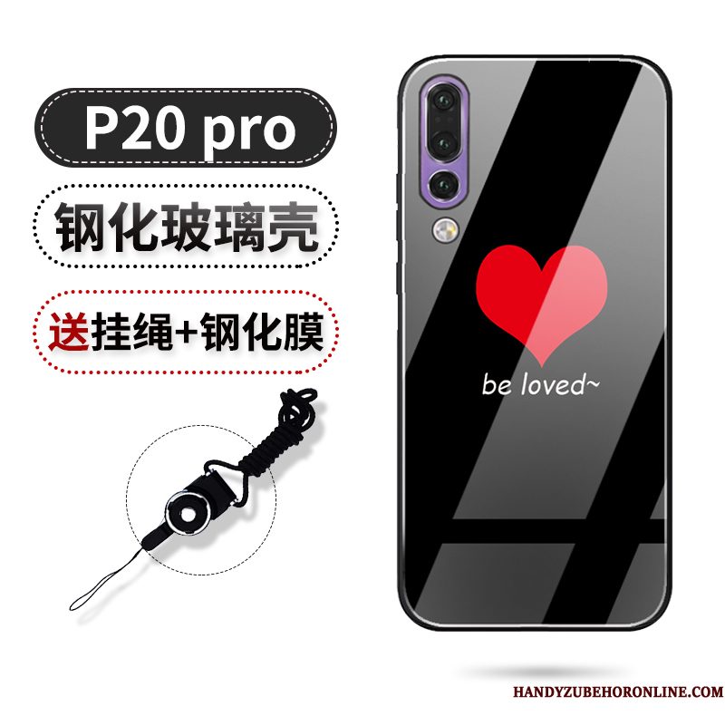 Hoesje Huawei P20 Pro Zakken Liefde Trendy Merk, Hoes Huawei P20 Pro Telefoon Zwart