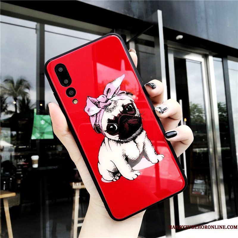 Hoesje Huawei P20 Pro Zakken Rood Hond, Hoes Huawei P20 Pro Spotprent Glas Spiegel
