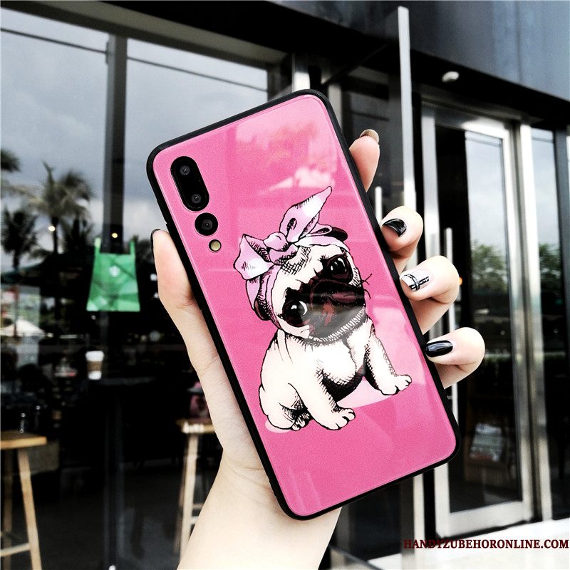 Hoesje Huawei P20 Pro Zakken Rood Hond, Hoes Huawei P20 Pro Spotprent Glas Spiegel