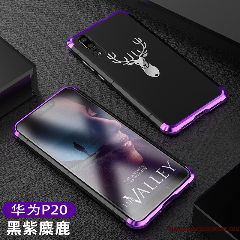 Hoesje Huawei P20 Scheppend Anti-fall Trendy Merk, Hoes Huawei P20 Metaal Hardtelefoon