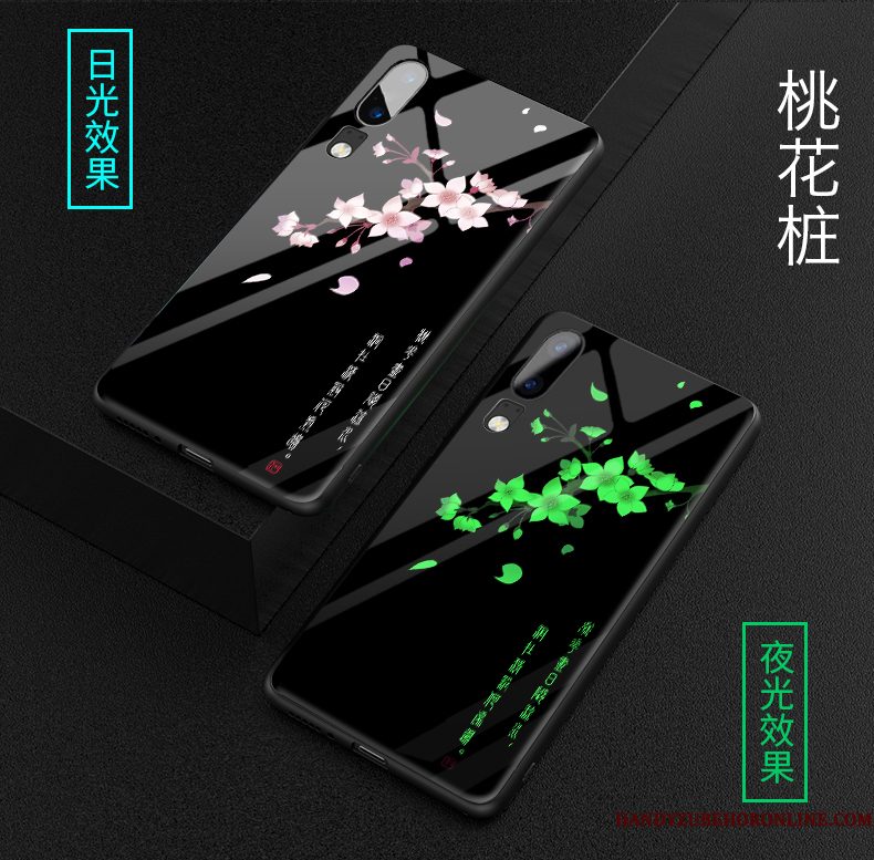 Hoesje Huawei P20 Scheppend Glas Lichtende, Hoes Huawei P20 Bescherming Dun Trendy Merk