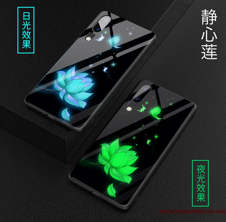 Hoesje Huawei P20 Scheppend Glas Lichtende, Hoes Huawei P20 Bescherming Dun Trendy Merk