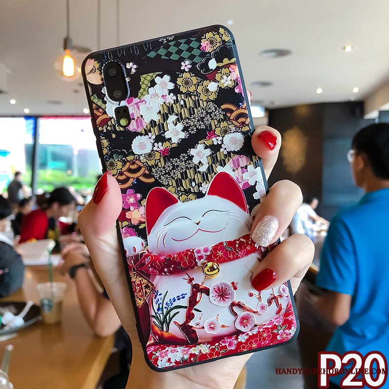 Hoesje Huawei P20 Spotprent Hanger Nieuw, Hoes Huawei P20 Bescherming Rijkdom Zwart