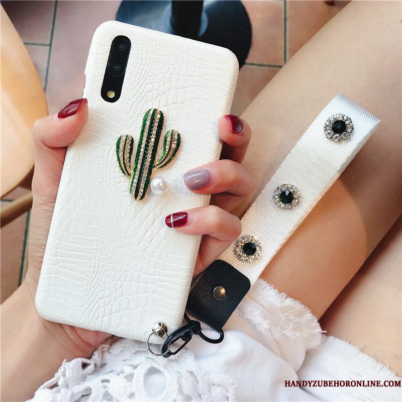 Hoesje Huawei P20 Strass Telefoon Wit, Hoes Huawei P20 Bescherming