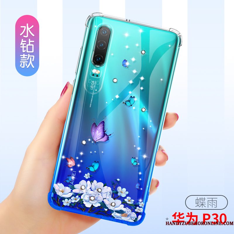 Hoesje Huawei P30 Bescherming Anti-fall Doorzichtig, Hoes Huawei P30 Zacht Telefoon Dun