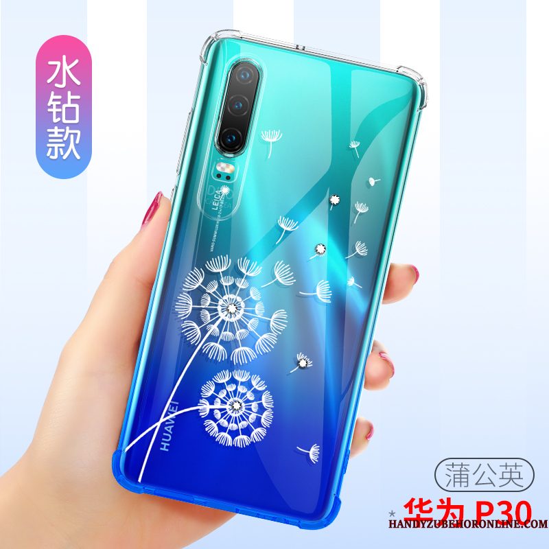 Hoesje Huawei P30 Bescherming Anti-fall Doorzichtig, Hoes Huawei P30 Zacht Telefoon Dun