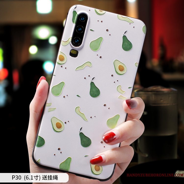 Hoesje Huawei P30 Bescherming Dun Anti-fall, Hoes Huawei P30 Siliconen Trendy Merk Roze