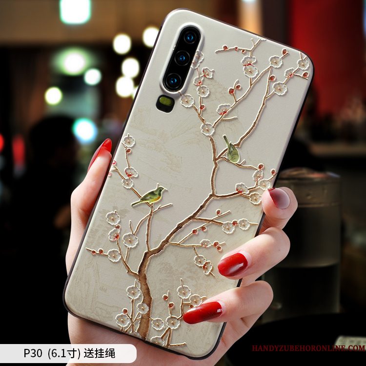 Hoesje Huawei P30 Bescherming Hanger Anti-fall, Hoes Huawei P30 Zakken Chinese Stijltelefoon