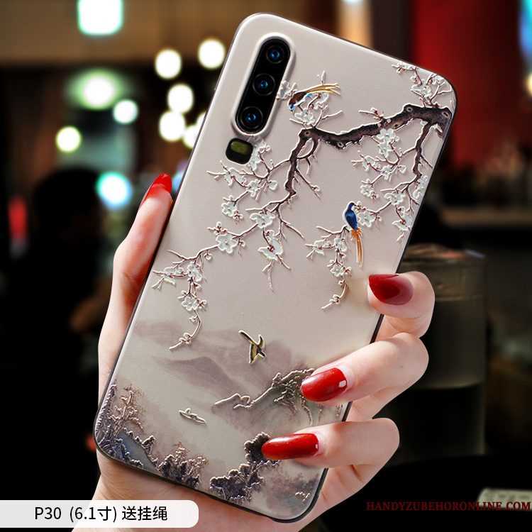 Hoesje Huawei P30 Bescherming Hanger Anti-fall, Hoes Huawei P30 Zakken Chinese Stijltelefoon