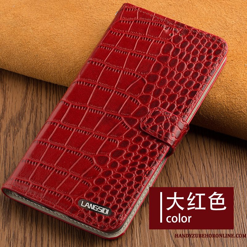 Hoesje Huawei P30 Bescherming Kaart Hanger, Hoes Huawei P30 Folio Rood Anti-fall