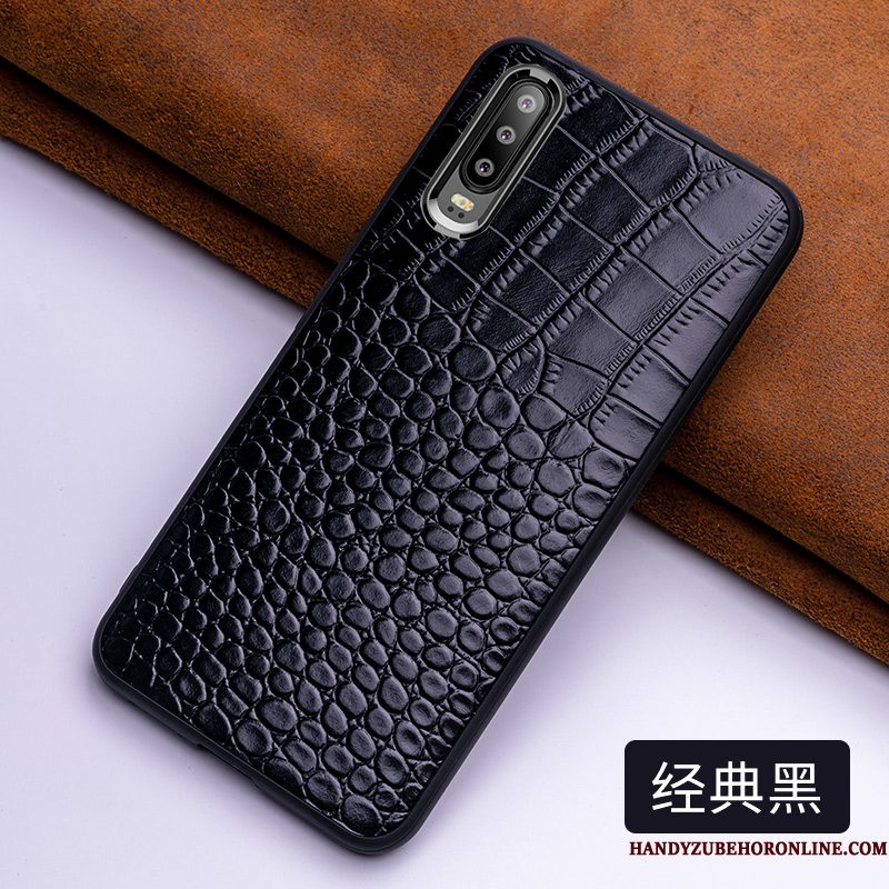 Hoesje Huawei P30 Bescherming Kwaliteit Persoonlijk, Hoes Huawei P30 Zakken Krokodillenleer Anti-fall