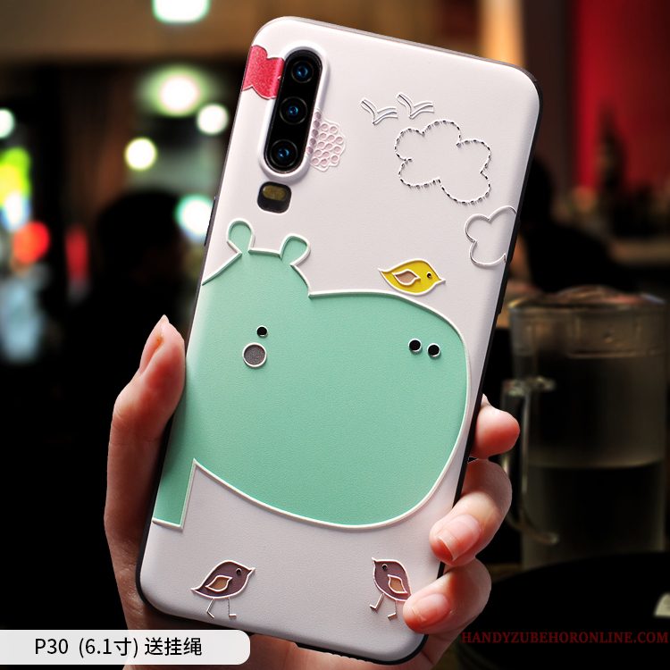 Hoesje Huawei P30 Bescherming Mooie Schrobben, Hoes Huawei P30 Scheppend Trendy Merktelefoon