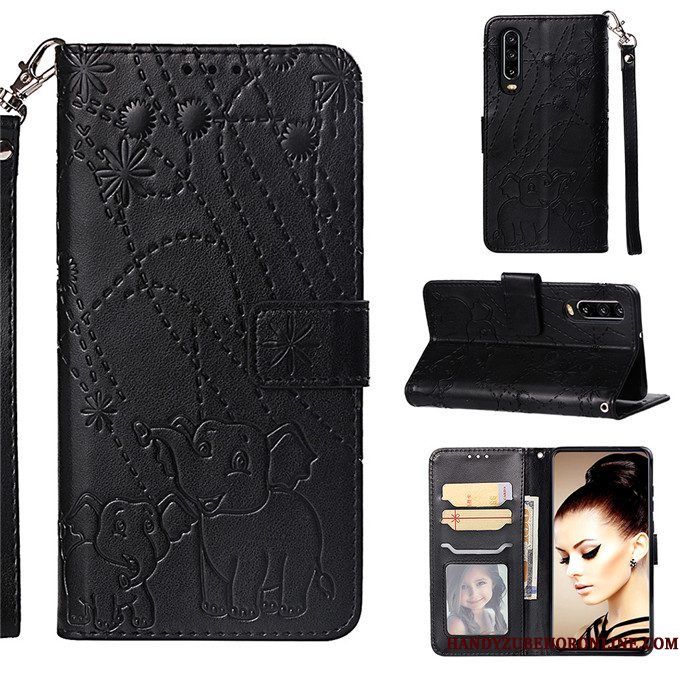 Hoesje Huawei P30 Leer Anti-falltelefoon, Hoes Huawei P30 Folio Purper