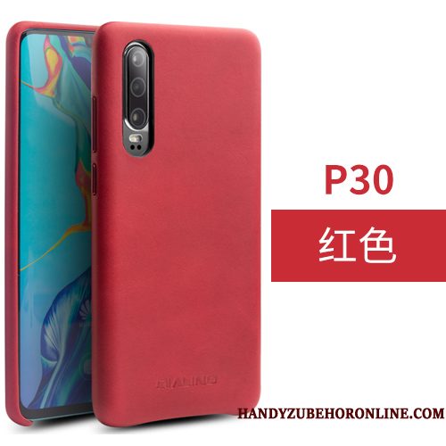 Hoesje Huawei P30 Leer Bedrijf Zwart, Hoes Huawei P30 Bescherming Telefoon Achterklep