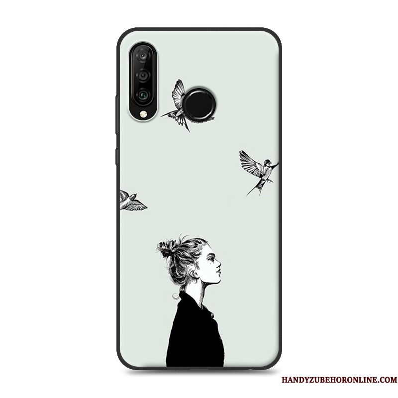 Hoesje Huawei P30 Lite Bescherming Anti-fall Grijs, Hoes Huawei P30 Lite Zakken Lovers Persoonlijk