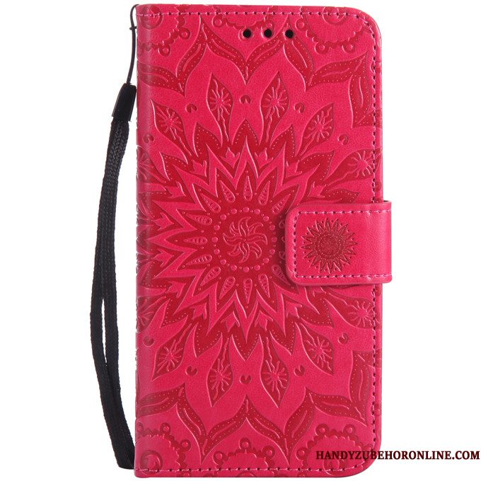 Hoesje Huawei P30 Lite Bescherming Rood Anti-fall, Hoes Huawei P30 Lite Leer Telefoon