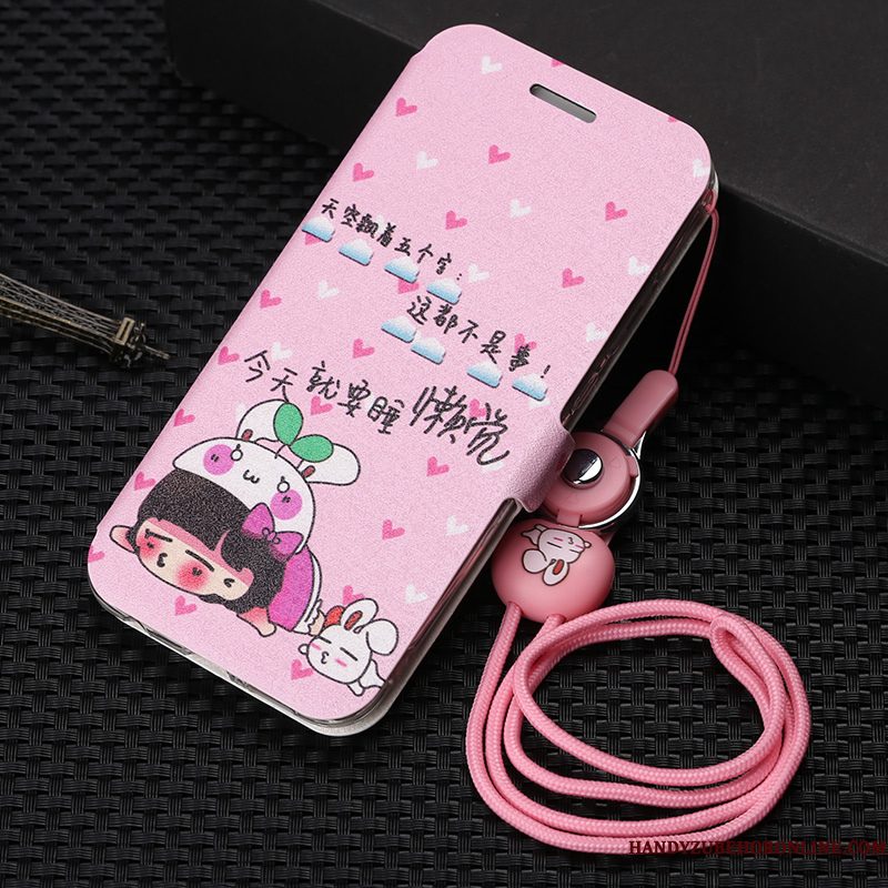 Hoesje Huawei P30 Lite Bescherming Telefoon Roze, Hoes Huawei P30 Lite Folio Hanger