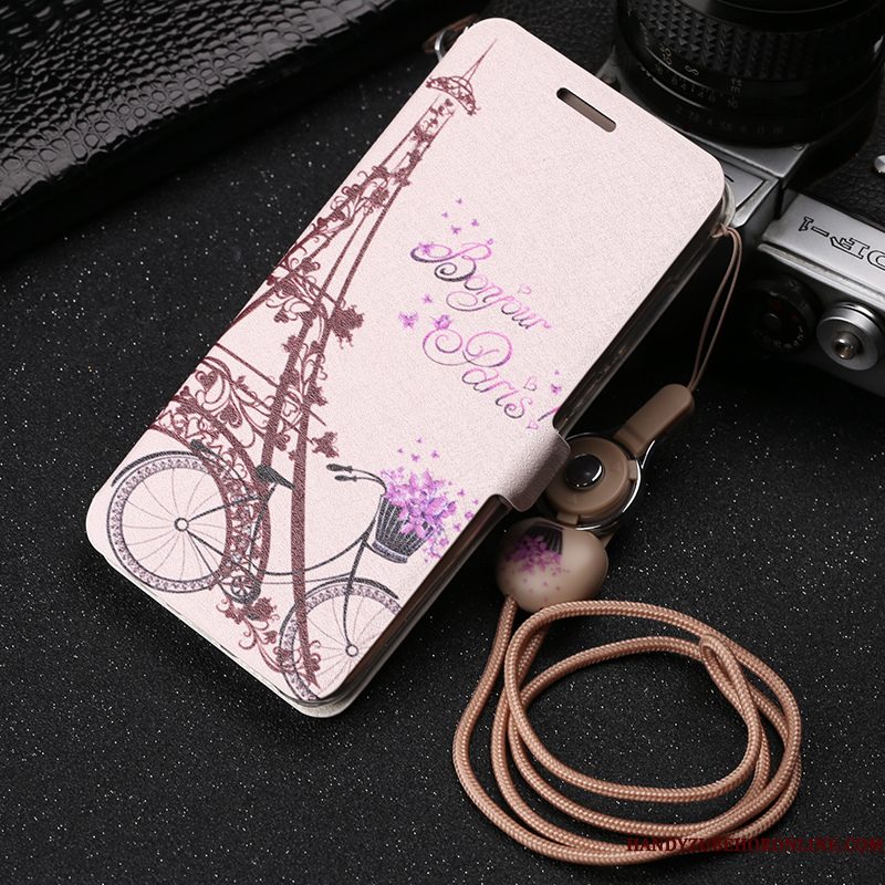 Hoesje Huawei P30 Lite Bescherming Telefoon Roze, Hoes Huawei P30 Lite Folio Hanger