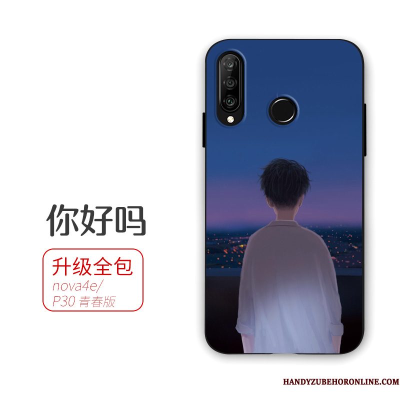 Hoesje Huawei P30 Lite Scheppend Geel Hanger, Hoes Huawei P30 Lite Zacht Lovers Persoonlijk