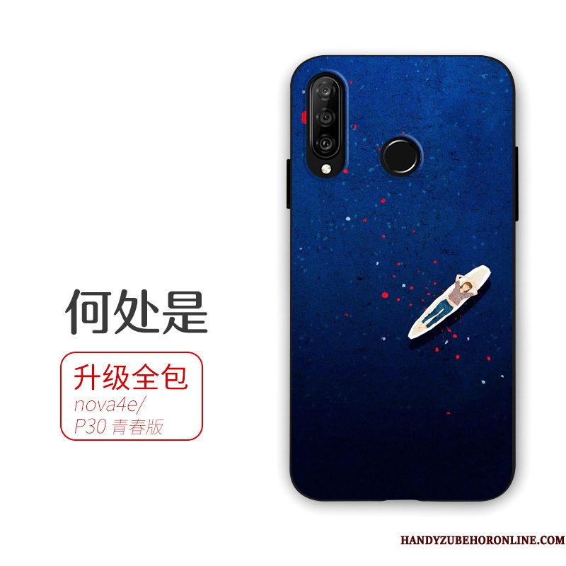 Hoesje Huawei P30 Lite Scheppend Geel Hanger, Hoes Huawei P30 Lite Zacht Lovers Persoonlijk