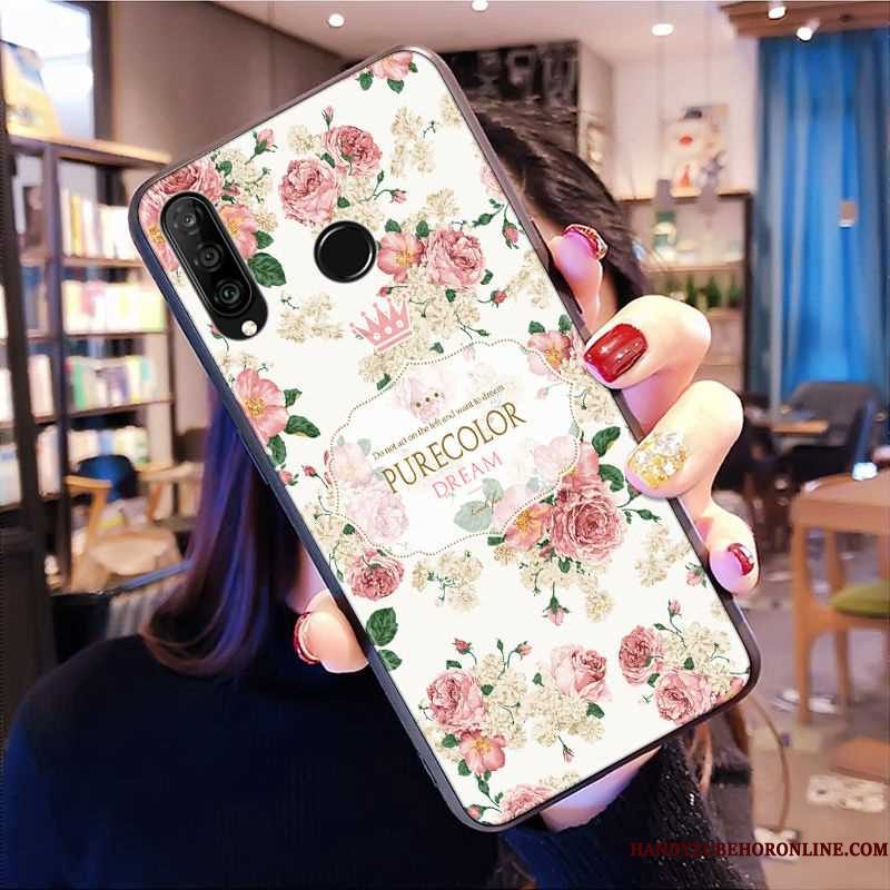 Hoesje Huawei P30 Lite Scheppend Persoonlijktelefoon, Hoes Huawei P30 Lite Zacht Lovers Wit