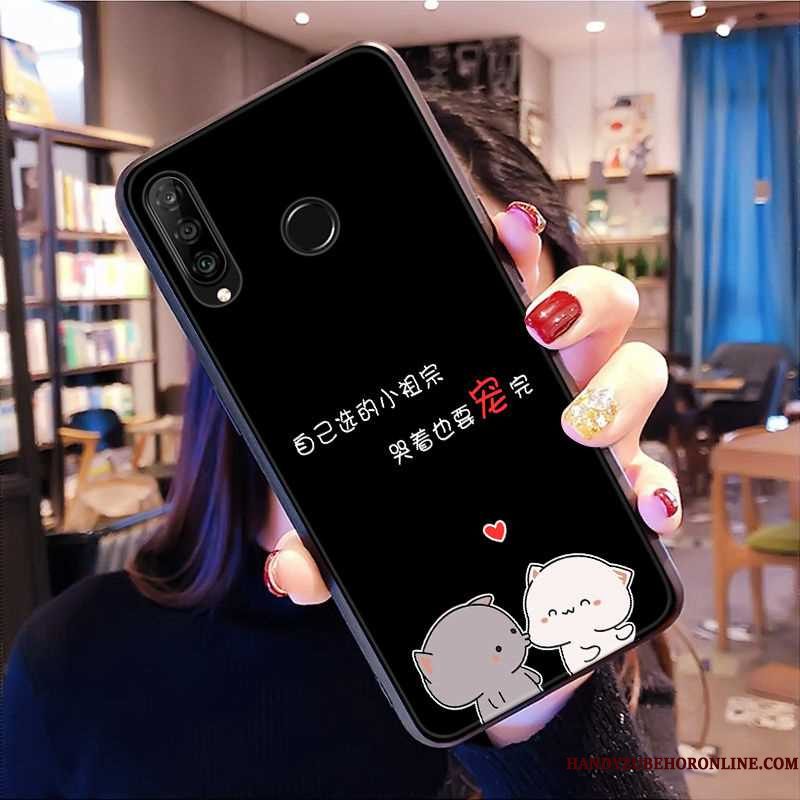 Hoesje Huawei P30 Lite Scheppend Persoonlijktelefoon, Hoes Huawei P30 Lite Zacht Lovers Wit