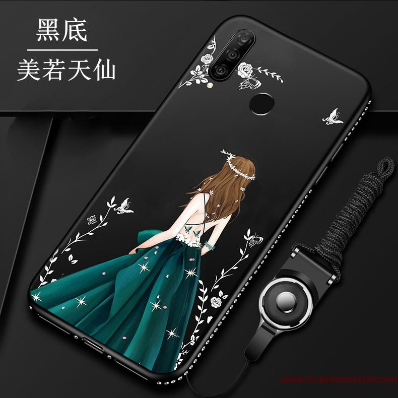 Hoesje Huawei P30 Lite Scheppend Rood Hanger, Hoes Huawei P30 Lite Zacht Telefoon