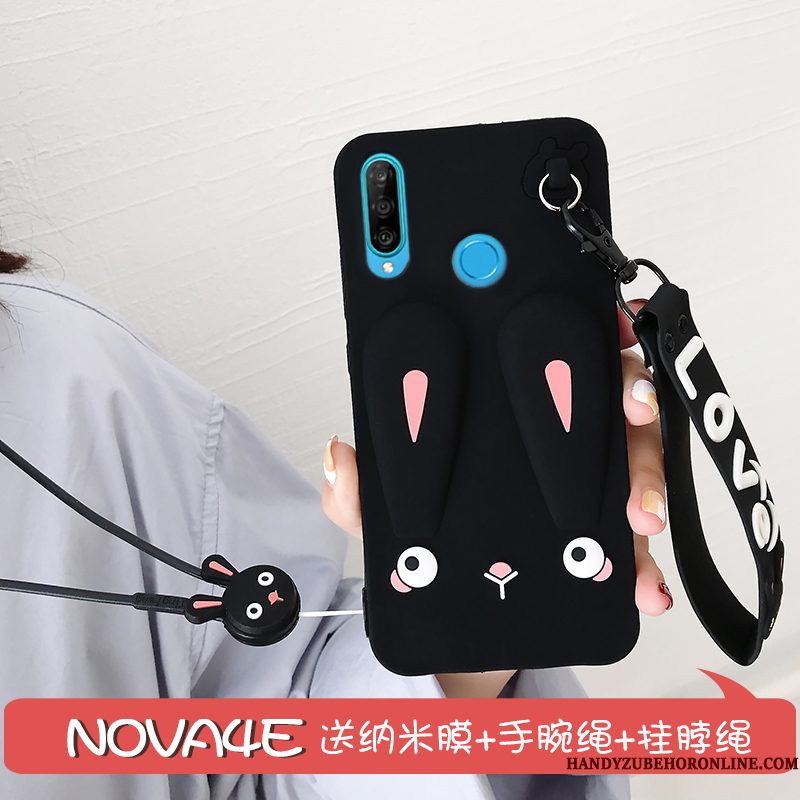 Hoesje Huawei P30 Lite Siliconen Telefoon Anti-fall, Hoes Huawei P30 Lite Zacht Mooie Konijn