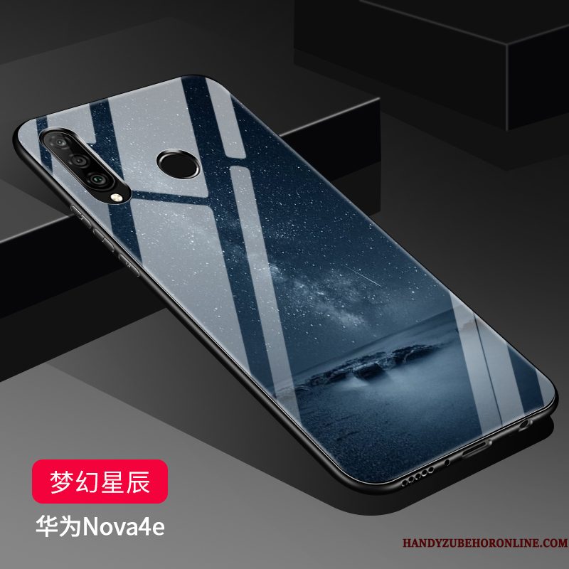 Hoesje Huawei P30 Lite Siliconen Telefoon Glas, Hoes Huawei P30 Lite Zakken Zwart