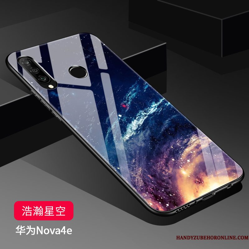 Hoesje Huawei P30 Lite Siliconen Telefoon Glas, Hoes Huawei P30 Lite Zakken Zwart