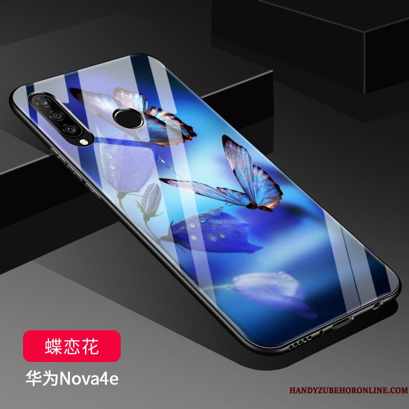 Hoesje Huawei P30 Lite Siliconen Telefoon Glas, Hoes Huawei P30 Lite Zakken Zwart