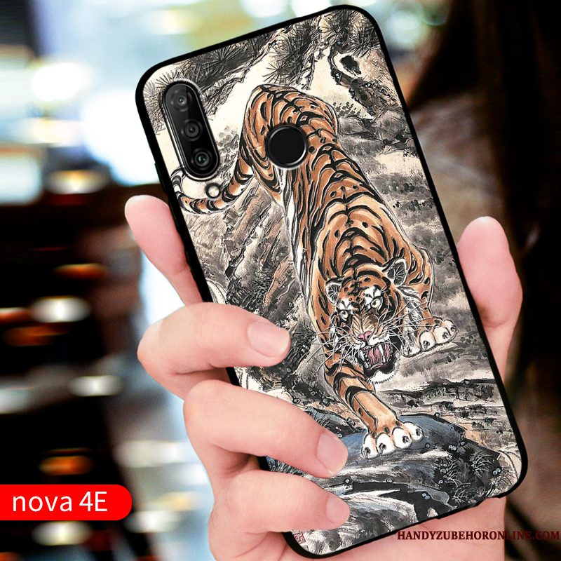 Hoesje Huawei P30 Lite Siliconen Telefoon Rood, Hoes Huawei P30 Lite Bescherming Pas Anti-fall