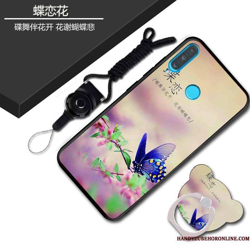 Hoesje Huawei P30 Lite Spotprent Roze Schrobben, Hoes Huawei P30 Lite Zacht Persoonlijktelefoon