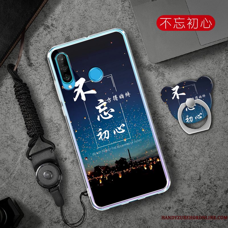 Hoesje Huawei P30 Lite Zacht Anti-fall Hanger, Hoes Huawei P30 Lite Bescherming Telefoon Rood